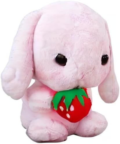 Huggable Lop Bunny 16.9in Pink Strawberry Stuffed Bunny Toy