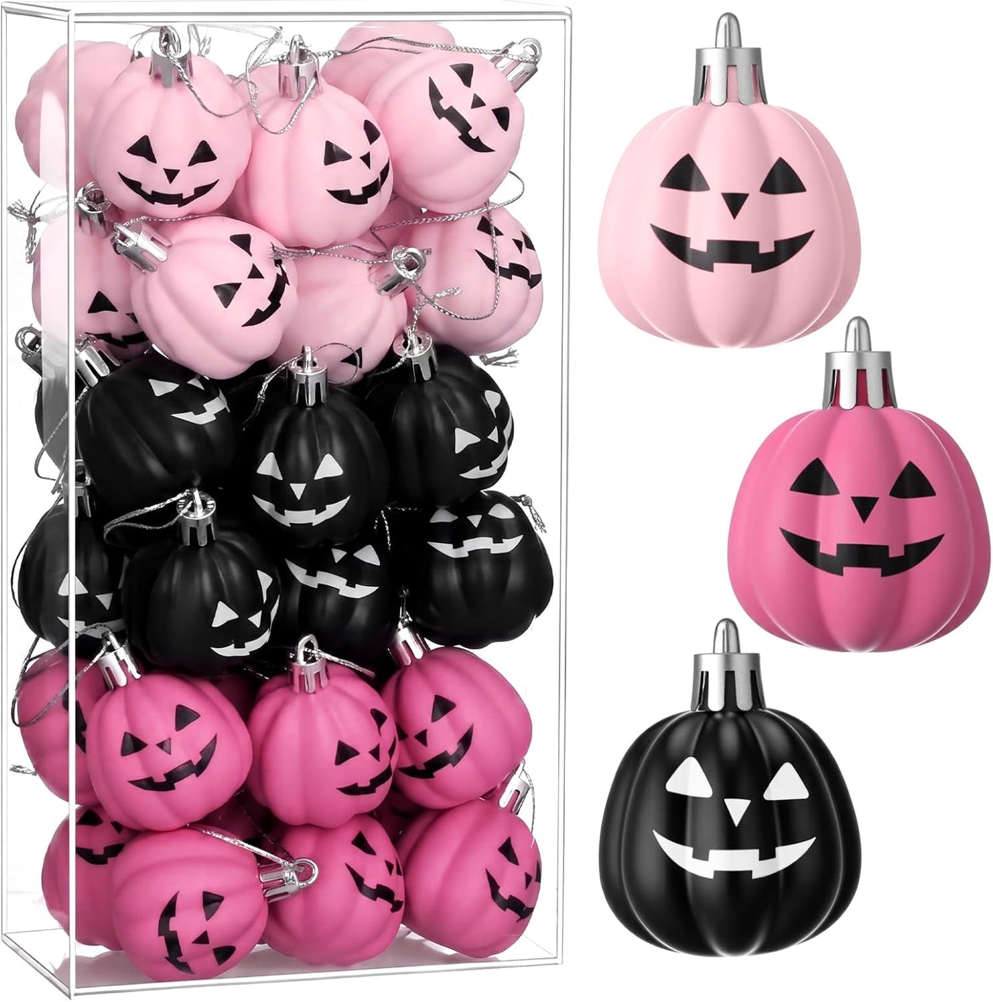 36 Pcs Pastel Halloween Pumpkin Ghost Hanging Ornaments Plastic