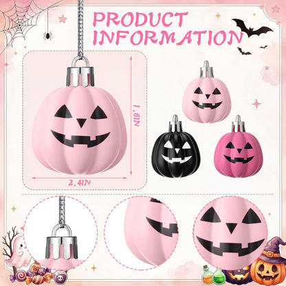 36 Pcs Pastel Halloween Pumpkin Ghost Hanging Ornaments Plastic