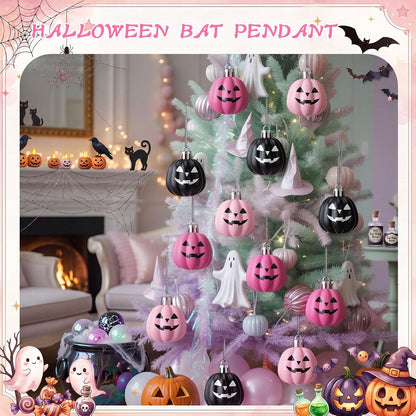 36 Pcs Pastel Halloween Pumpkin Ghost Hanging Ornaments Plastic