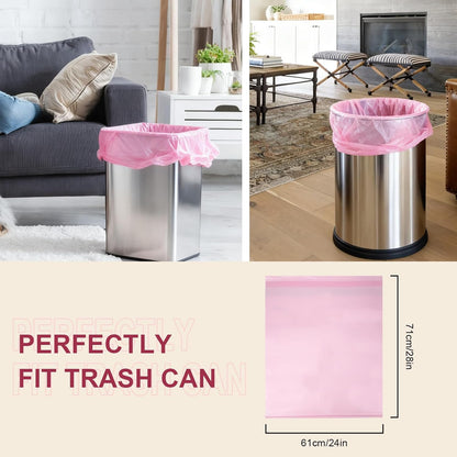 13 Gallon Drawstring Trash Bags, 40 Count Kitchen Garbage Bags (Pink)