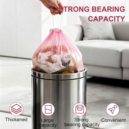 13 Gallon Drawstring Trash Bags, 40 Count Kitchen Garbage Bags (Pink)