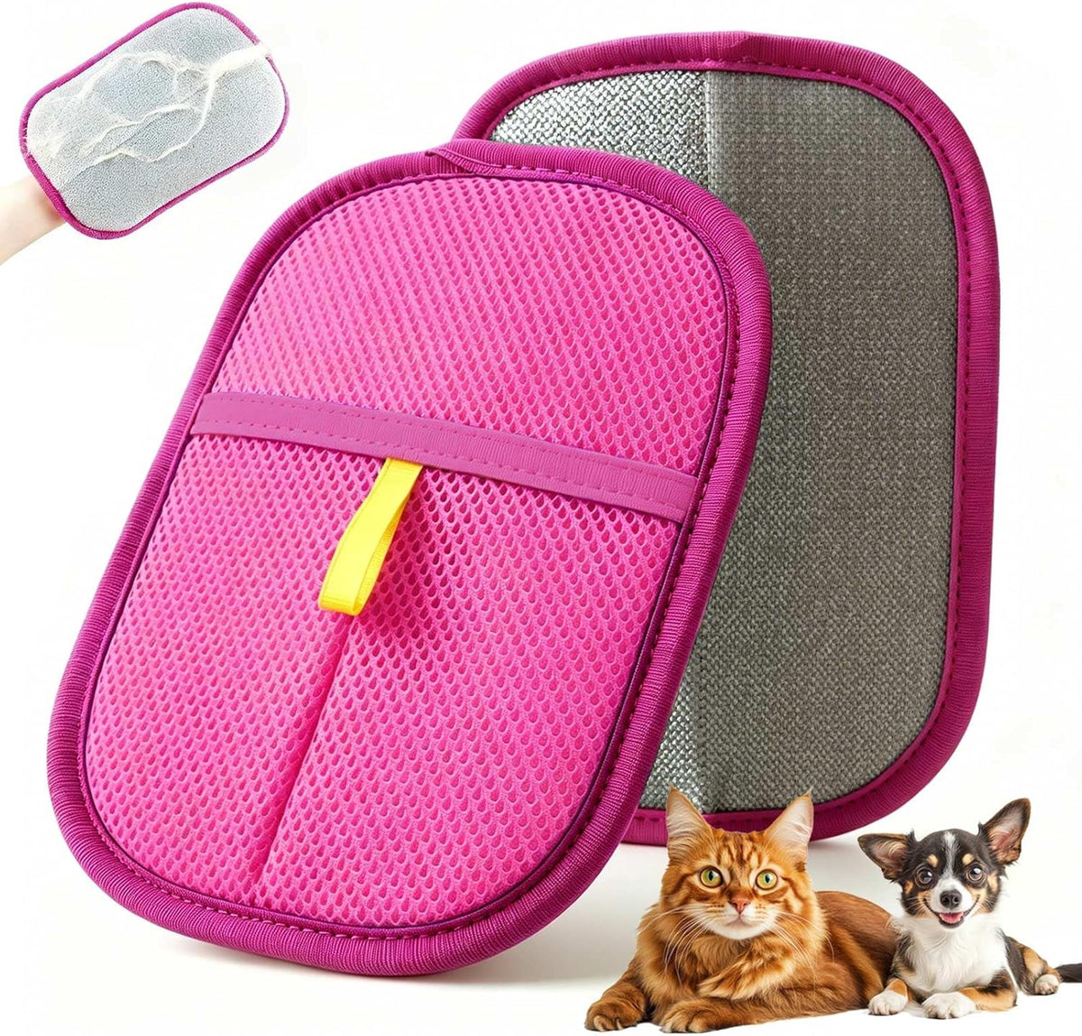 Thickened Pet Hair Removal Glove for Fabric Surfaces, Pink