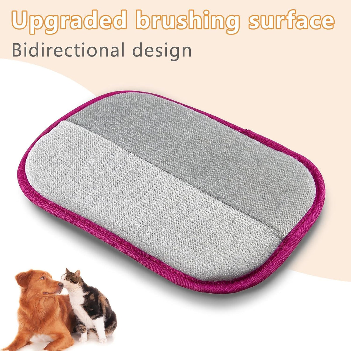 Thickened Pet Hair Removal Glove for Fabric Surfaces, Pink