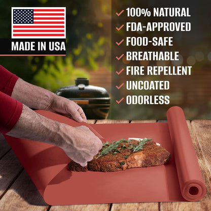 24" x 100' Made in USA Pink Butcher Paper Roll - Food-Grade, Breathable Peach Butcher Paper - Perfect for BBQ, Smoking Meat, Wrapping Brisket & Protecting the Bark
