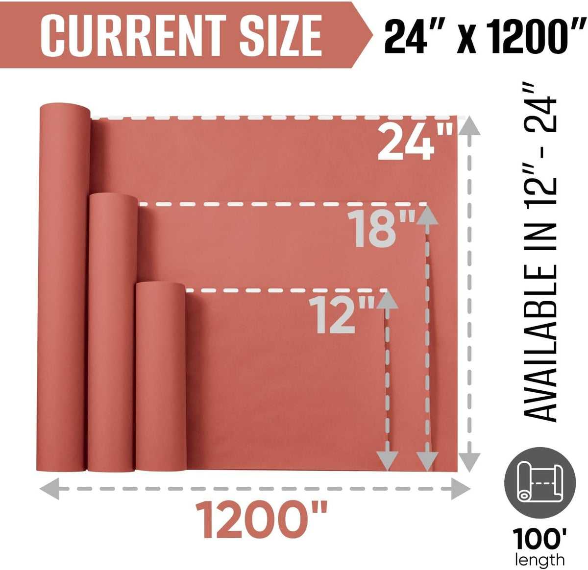 24" x 100' Made in USA Pink Butcher Paper Roll - Food-Grade, Breathable Peach Butcher Paper - Perfect for BBQ, Smoking Meat, Wrapping Brisket & Protecting the Bark