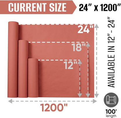 24" x 100' Made in USA Pink Butcher Paper Roll - Food-Grade, Breathable Peach Butcher Paper - Perfect for BBQ, Smoking Meat, Wrapping Brisket & Protecting the Bark