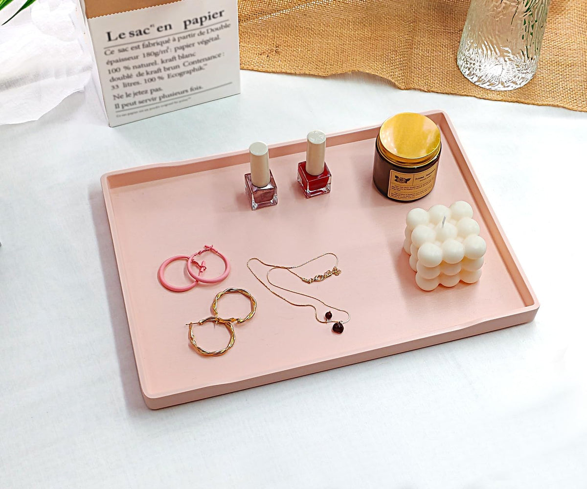 Pink Serving Tray (13.5 x 9.6 inch) for Gathering Small Items
