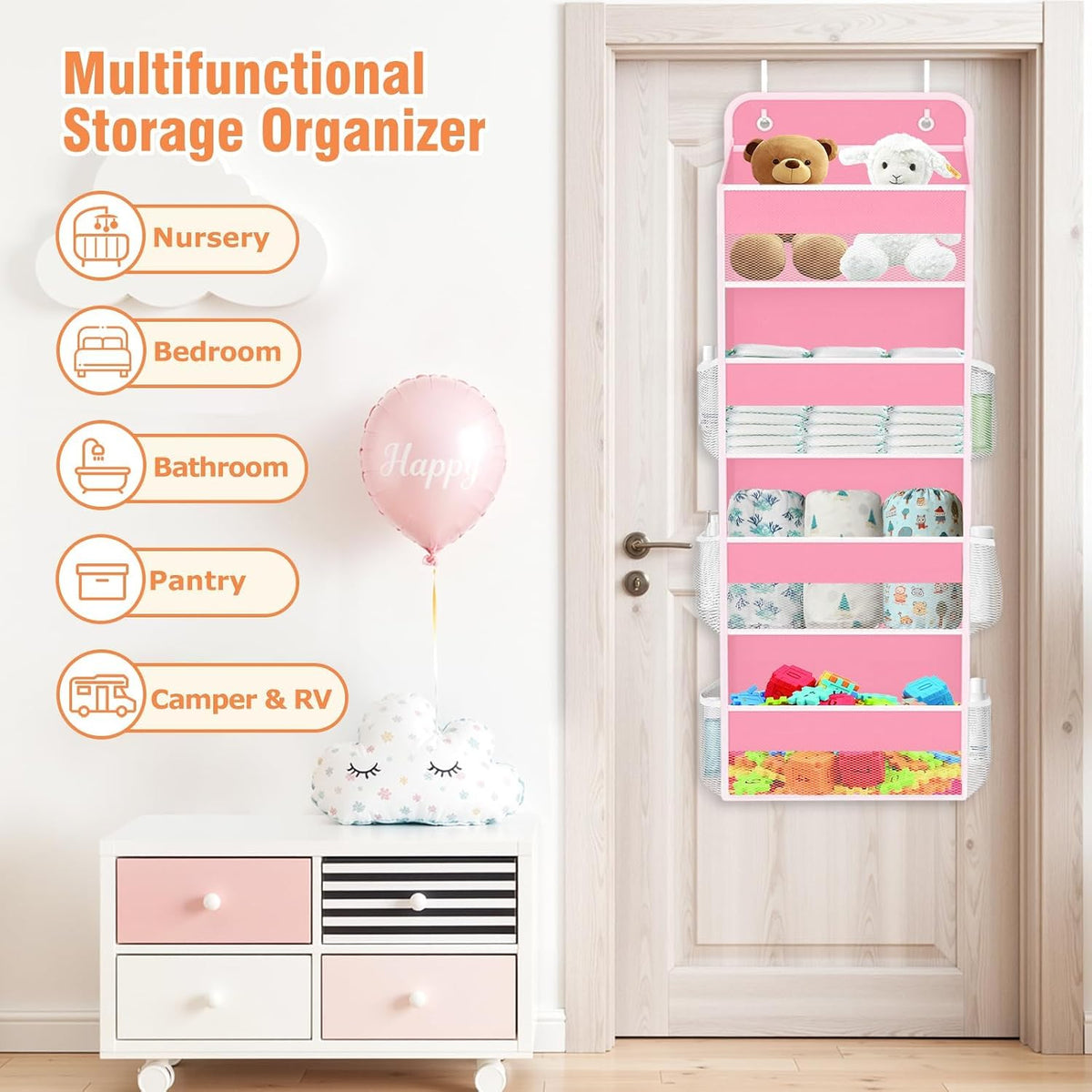 Over The Door Organizer Storage Large Capacity Hanging Bedroom Storage