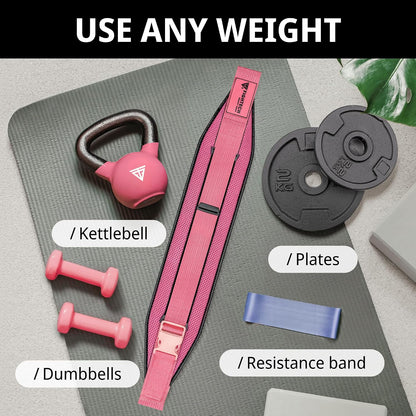 Exercise Hip Thrust Belt with Slip-Resistant Padding - Easy to Use with Dumbbells, Kettlebells, or Plates - Protects Your Hips for Gym, Home Workouts, or On the Go
