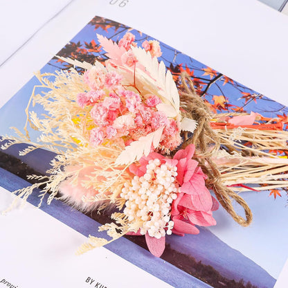 10 Pack Mini Dried Flower Bouquets Pink Series Natural Small Dry Flowers with Stem Boho Wedding Decor Artificial Floral Embossing Flower Bundles for Craft Vase, Table Centerpieces, Proposal Bouquet