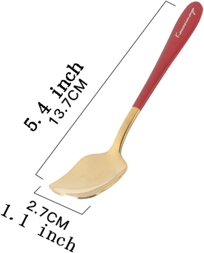 Bulk Spoons Set Ice Cream Dessert Spoon Household Kitchen Tableware Spoon Stainless Steel Delicate Coffee Small Spoon Electroplating Beautiful Spoon Spoons for Eating (Color : Pink/2pcs)