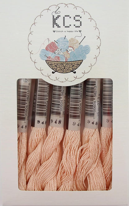 KCS 25 M/Skein Mercerized Pearl Cotton Crochet Needlepoint Thread,Size 5,6 skeins,Peach vy it