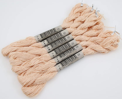 KCS 25 M/Skein Mercerized Pearl Cotton Crochet Needlepoint Thread,Size 5,6 skeins,Peach vy it