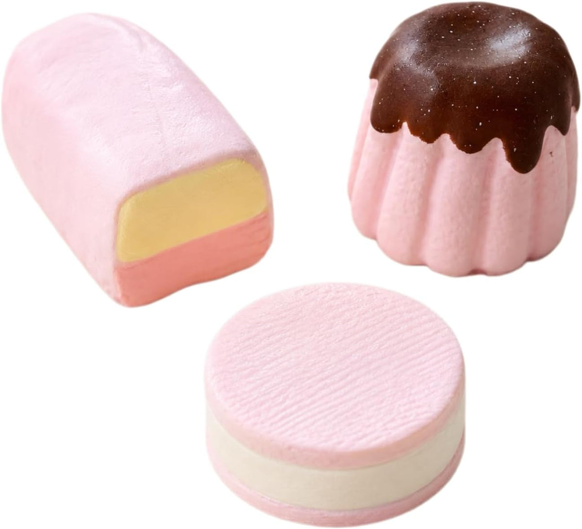 3PCS Realistic Dessert Slow Rising Squishy,Food Ultra Soft Foam Stress Relief Prop,Desktop Fidget Toy, Food Squishies for Anxiety Relief,Stress Relief Toys for Adults Party Favors Gifts(chocolate-3P)