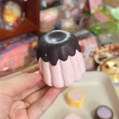 3PCS Realistic Dessert Slow Rising Squishy,Food Ultra Soft Foam Stress Relief Prop,Desktop Fidget Toy, Food Squishies for Anxiety Relief,Stress Relief Toys for Adults Party Favors Gifts(chocolate-3P)