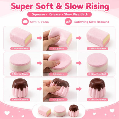 3PCS Realistic Dessert Slow Rising Squishy,Food Ultra Soft Foam Stress Relief Prop,Desktop Fidget Toy, Food Squishies for Anxiety Relief,Stress Relief Toys for Adults Party Favors Gifts(chocolate-3P)