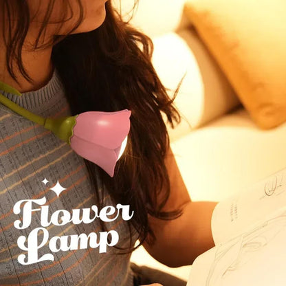 Birthday Gifts for Women,Tulip Flower Lamp Rechargeable Cordless Led Reading Light,3-Colour Infinitely Dimming Small Night Light for Festival Gifts for Mom Girlfriend Grandma (Pink)
