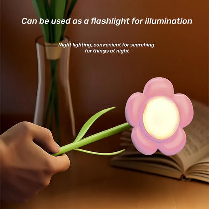 Birthday Gifts for Women,Tulip Flower Lamp Rechargeable Cordless Led Reading Light,3-Colour Infinitely Dimming Small Night Light for Festival Gifts for Mom Girlfriend Grandma (Pink)
