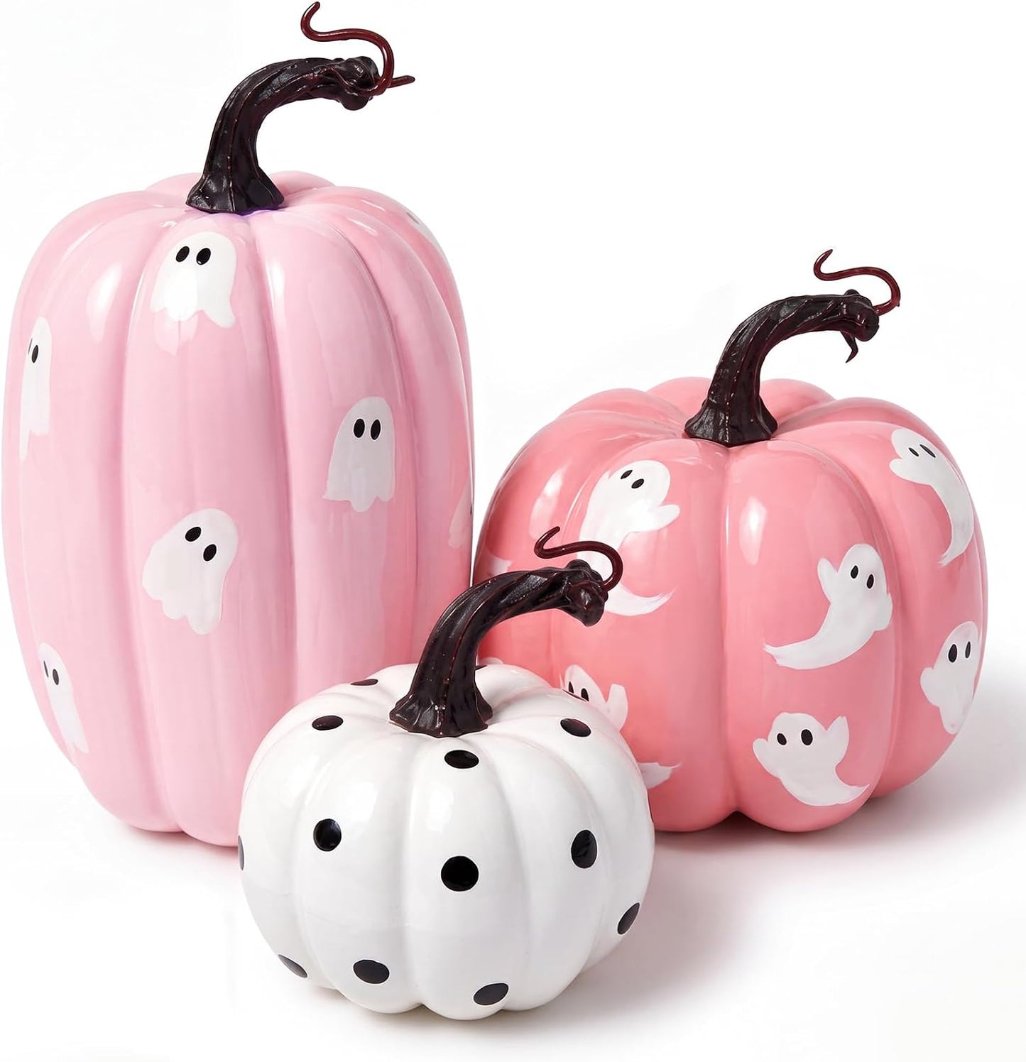 3 Pcs Pink Halloween Pumpkin Decoration Fall Artificial Foam Pumpkins