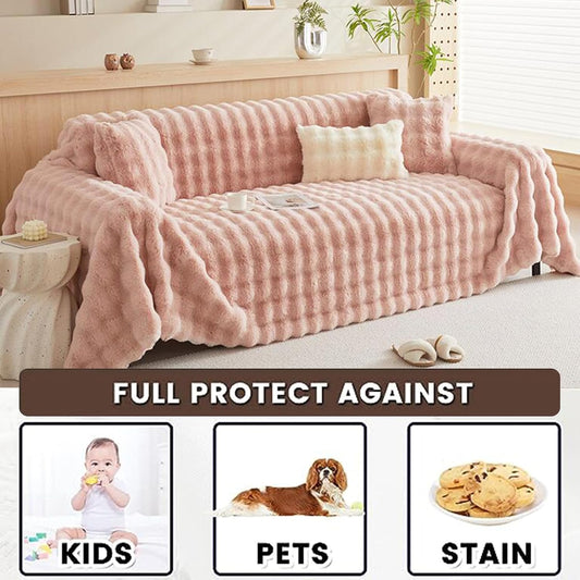 Luxury Throw Blankets for Sofas Large 1 2 3 4 Seater Nordic Style Plush Couch Cover L U Shape Corner Anti Slip Sofa Slipcover Tear Resistant Blankets for Camping Outdoor(180X130cm,Pink)