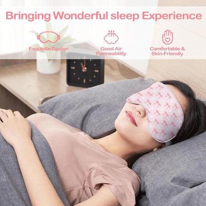 Pink Bow Sleep Mask for Women, Pink Sleep Mask, Night Masks for Sleeping for Women, Double Layer Silk Filling and Elastic Strap, Travel and Nap, Soft Eye Cover Eyeshade