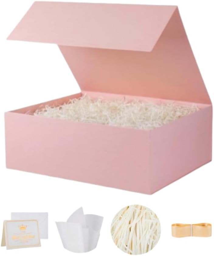 1 Pcs Pink Gift Box 9.5x6x3 Inch with Magnetic Lid