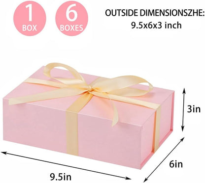 1 Pcs Pink Gift Box 9.5x6x3 Inch with Magnetic Lid