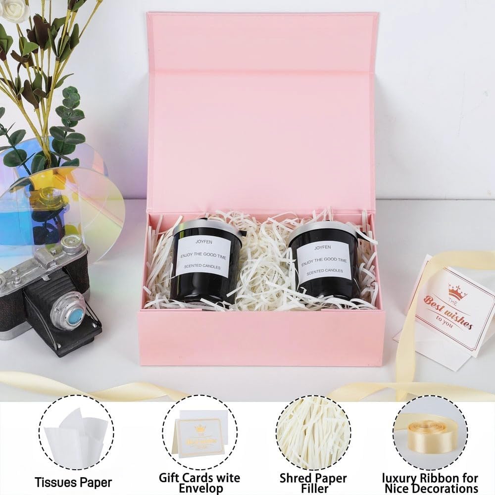 1 Pcs Pink Gift Box 9.5x6x3 Inch with Magnetic Lid