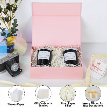 1 Pcs Pink Gift Box 9.5x6x3 Inch with Magnetic Lid