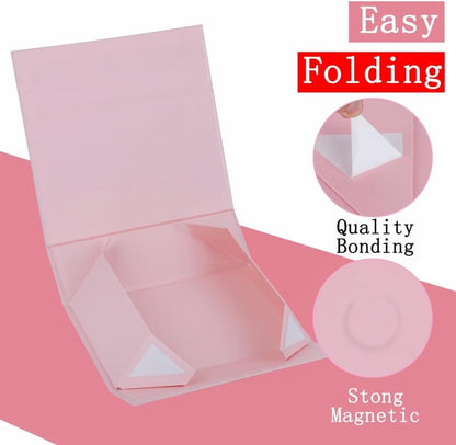 1 Pcs Pink Gift Box 9.5x6x3 Inch with Magnetic Lid