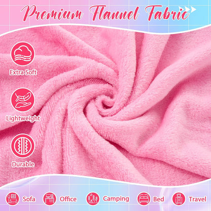 64 Pcs Spa Sleepover Party Supply with Fleece Blanket, Pink