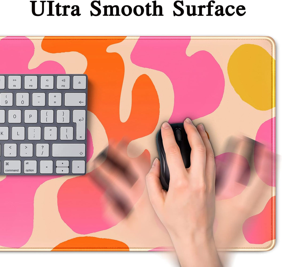 Pink Desk Mat Modern Abstract Large Mouse Pad XXL Cute Pink Desk Pad Keyboard Mat, Desk Accessories for Women Office Decor, Extended Mousepad 31.5''X15.7'' Non-Slip Rubber Base with Stitched Edges
