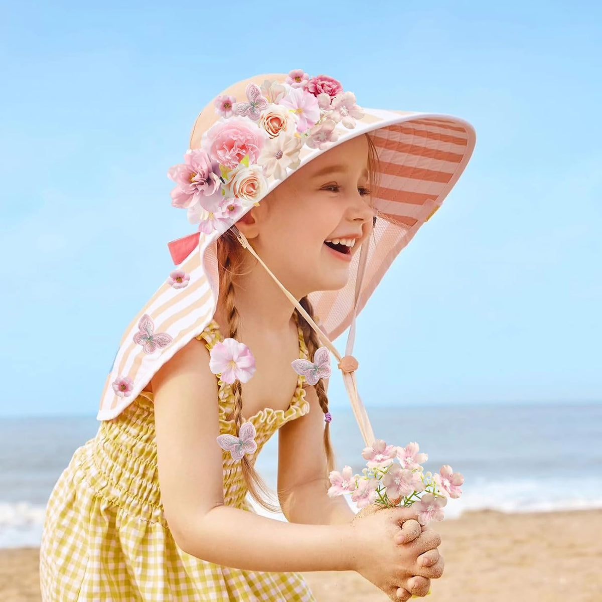Artificial Silk Flower Heads for Crafts – Faux Roses, Daisies & Mini Floral Heads Bulk for Wedding, Graduation Cap, Cake Topper, Summer Party Decorations (Pink 1)