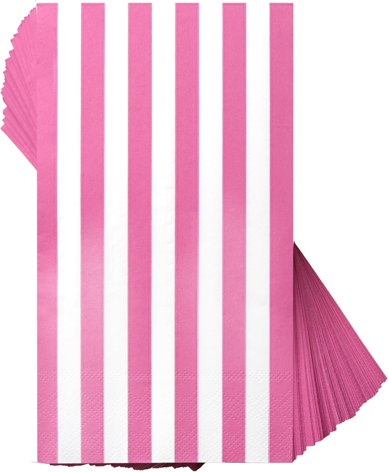 Gift Boutique 100 Hot Pink and White Stripe Guest Napkins Disposable Paper Hand Towels for Bathroom Wedding Baby Shower Holiday Party Decor