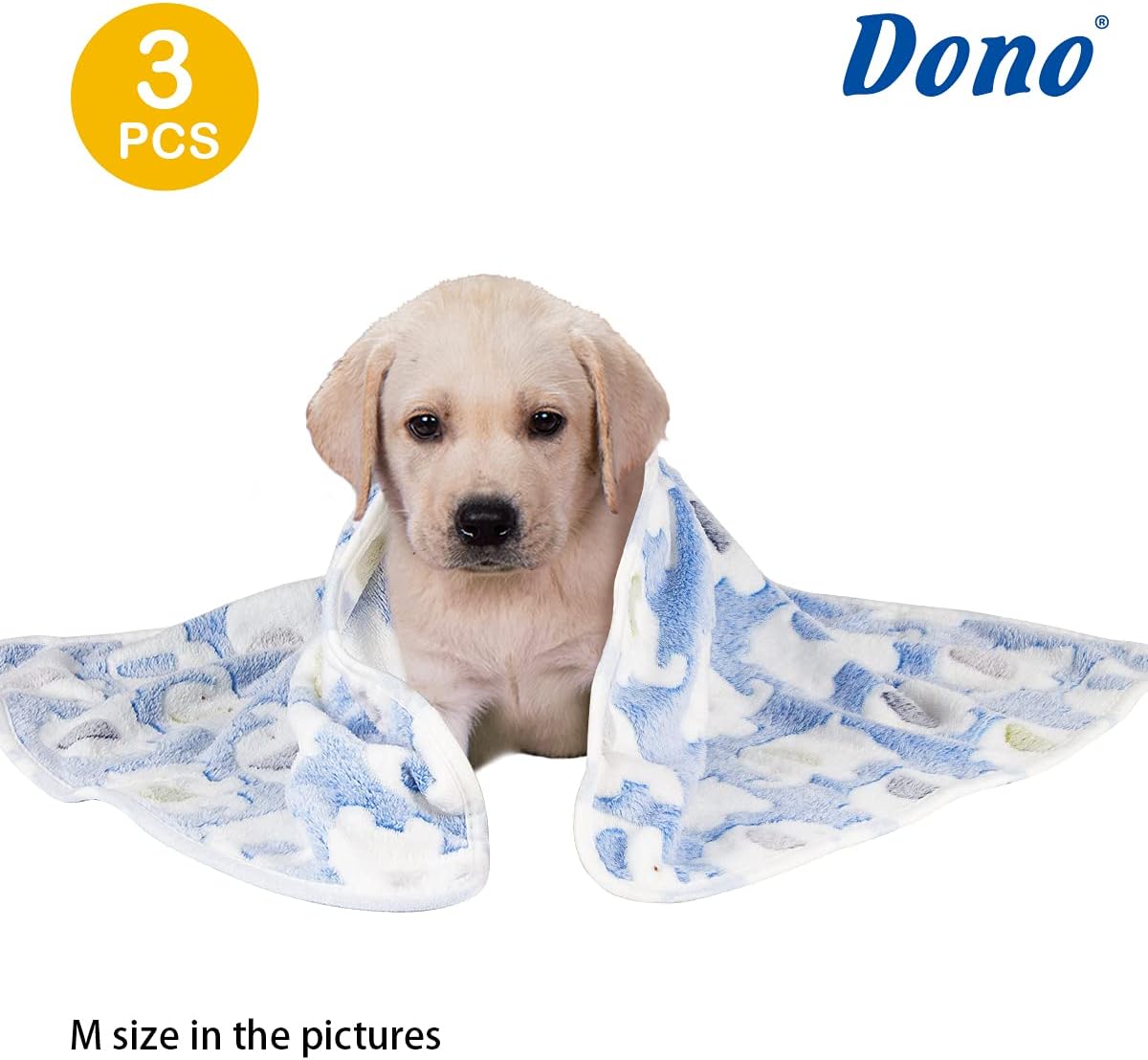 1 Pack 3 Dog Blankets, Soft Fluffy Fleece Pet Blanket Warm Sleep Mat Paw Print Design Puppy Kitten Throw Blanket Doggy Mat, Blanket for Dogs