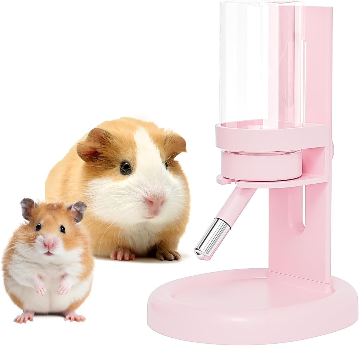 Guinea Pig Water Bottle No Drip – 4 oz Hamster Water Bottle for Glass Tank with Adjustable Stand, Leak Proof Small Animal Water Dispenser for Cage for Gerbil Chinchilla Ferret Squirrel Hedgehog