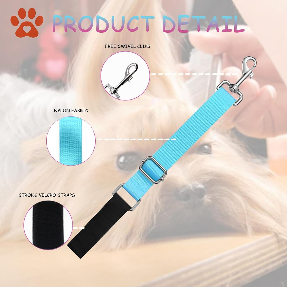 Pet Dog Grooming Arm Accessories, 2 Pcs Stable Grooming Arm Extender,Extension Strap Groomers Helper Grooming Loop,Dog Grooming Leash Extension for Dog Bathing Grooming Trimming…