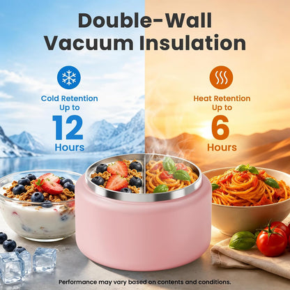 13.5oz Soup Thermo for Hot Food Kids with Buckle Lid Insulated Vacuum Food Jar Wide Mouth Leakproof Stainless Steel Lunch Container- Pink