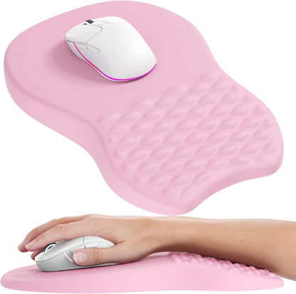 Ergonomic Mouse Pad with Wrist Support, 11.8 x 7.8 in, Pale Pink