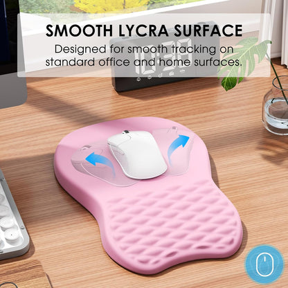 Ergonomic Mouse Pad with Wrist Support, 11.8 x 7.8 in, Pale Pink