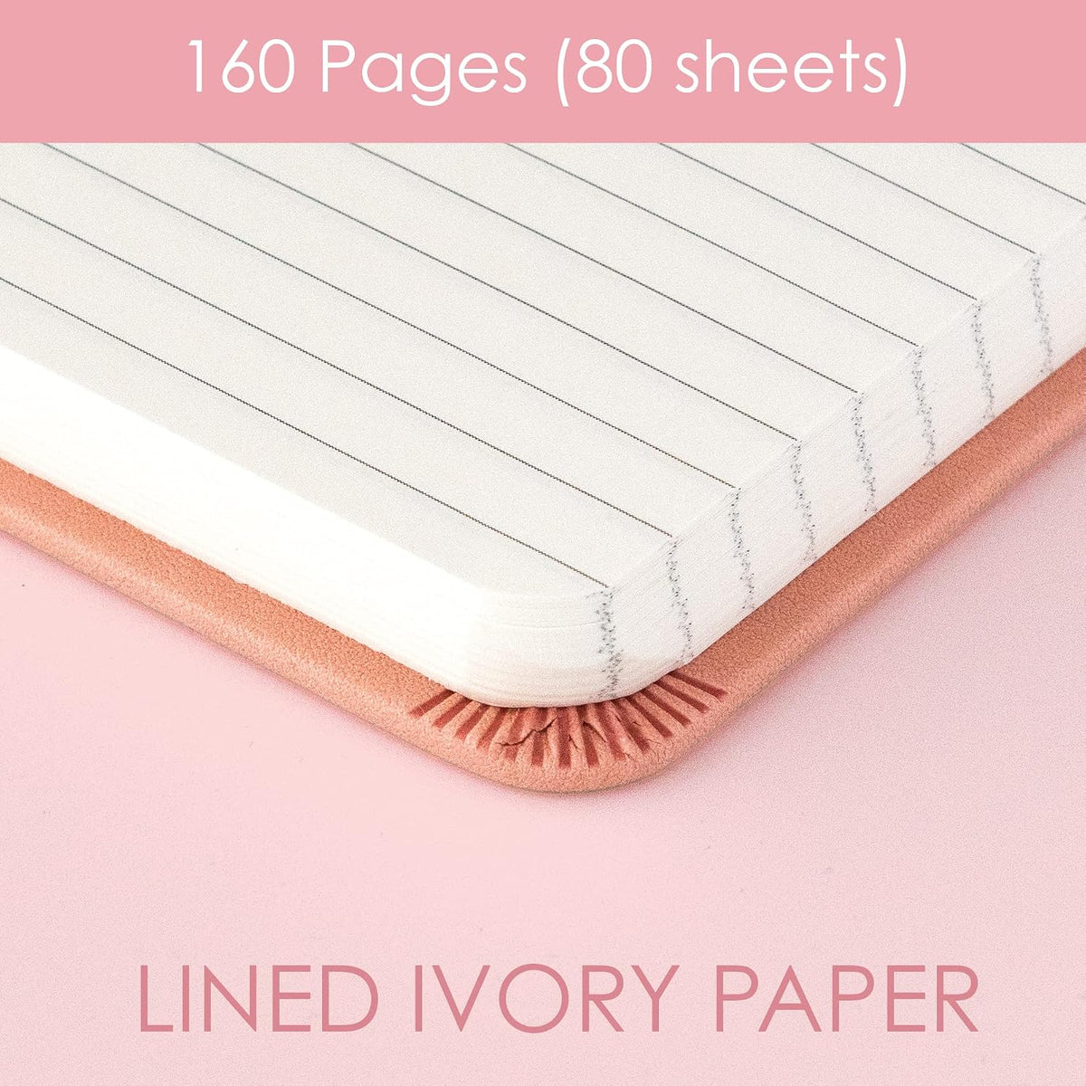 Pink Journal Notebook, A4 Lined Vegan Leather Hard Cover Journal for Writing, 8.25x10.25 inches, Pretty Notebook For Work, Pastel Notebook for Office