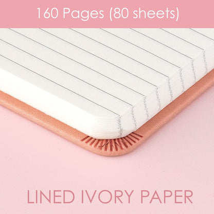 Pink Journal Notebook, A4 Lined Vegan Leather Hard Cover Journal for Writing, 8.25x10.25 inches, Pretty Notebook For Work, Pastel Notebook for Office
