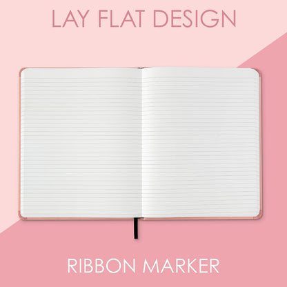 Pink Journal Notebook, A4 Lined Vegan Leather Hard Cover Journal for Writing, 8.25x10.25 inches, Pretty Notebook For Work, Pastel Notebook for Office