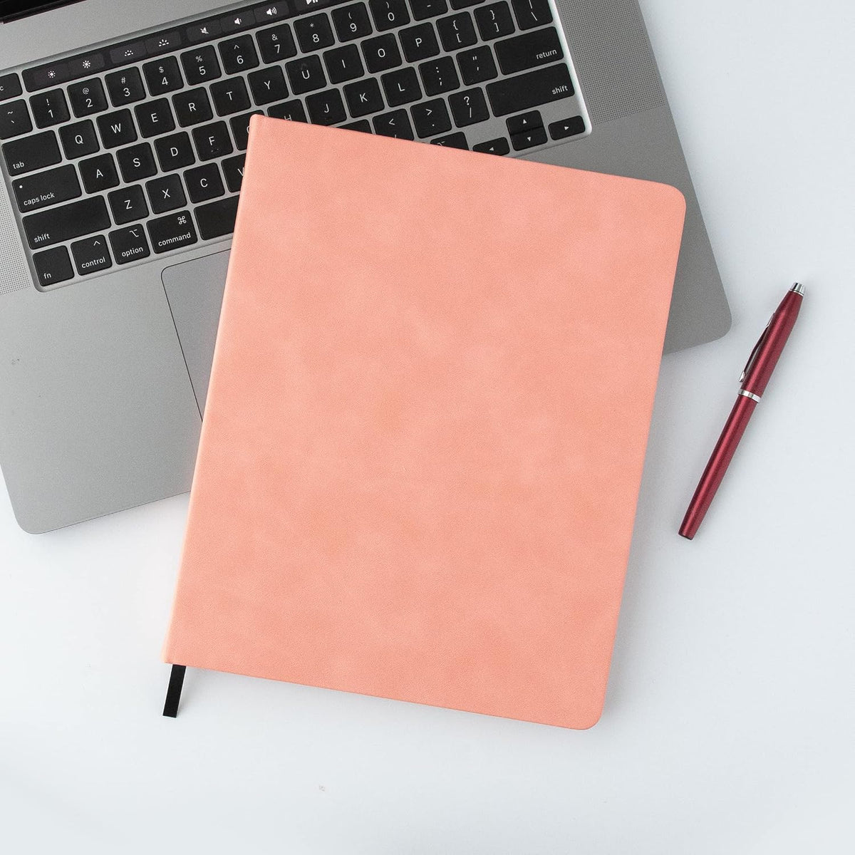 Pink Journal Notebook, A4 Lined Vegan Leather Hard Cover Journal for Writing, 8.25x10.25 inches, Pretty Notebook For Work, Pastel Notebook for Office