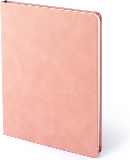 Pink Journal Notebook, A4 Lined Vegan Leather Hard Cover Journal for Writing, 8.25x10.25 inches, Pretty Notebook For Work, Pastel Notebook for Office