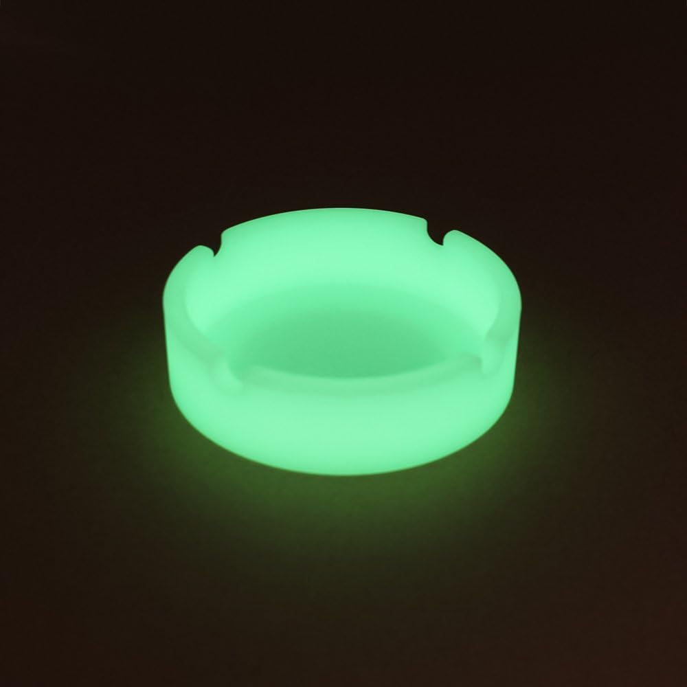 Luminous Silicone Gel Ashtray Light Circular Ashtray Smoke Convenient Cigarette Case Drop Creative Ashtrays