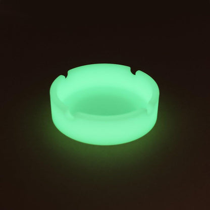 Luminous Silicone Gel Ashtray Light Circular Ashtray Smoke Convenient Cigarette Case Drop Creative Ashtrays