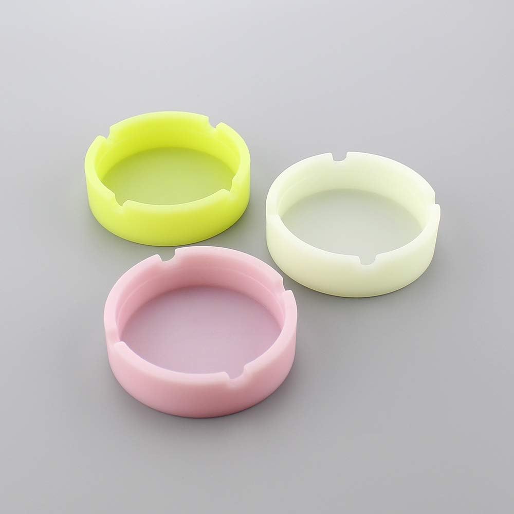 Luminous Silicone Gel Ashtray Light Circular Ashtray Smoke Convenient Cigarette Case Drop Creative Ashtrays