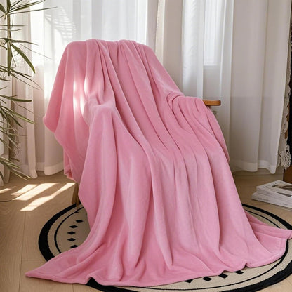 Ultra Soft Fleece Throw Blanket, Silky Flannel Fuzzy Blanket for All Season, Cozy Lightweight Blanket for Couch, Bed, Sofa, 50" x 60", Pink, Throw